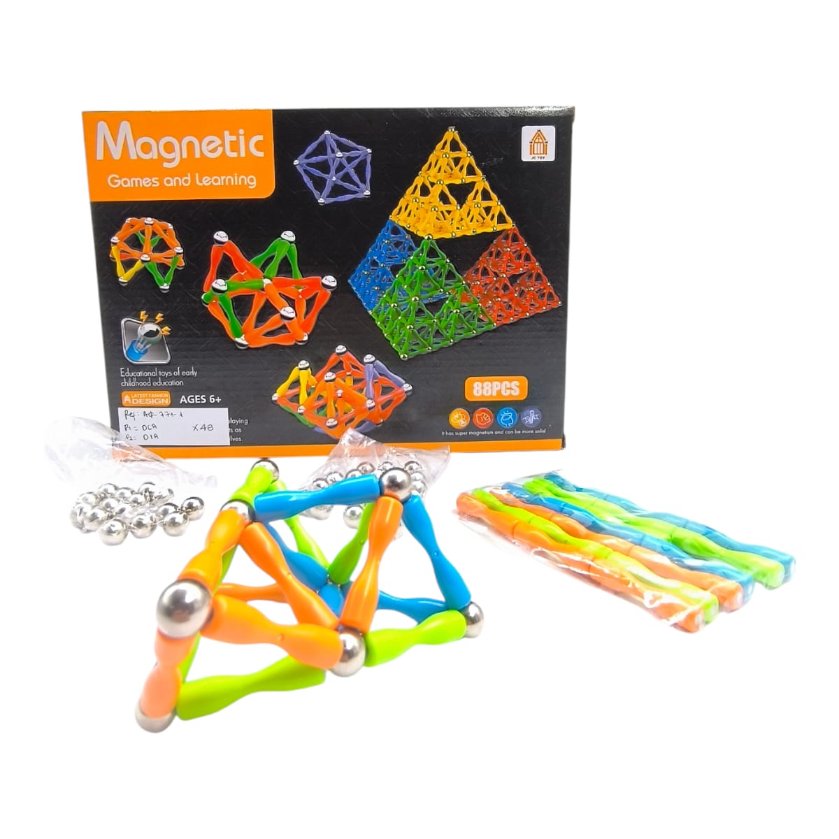 Juguete didactico armable magnético 88pc